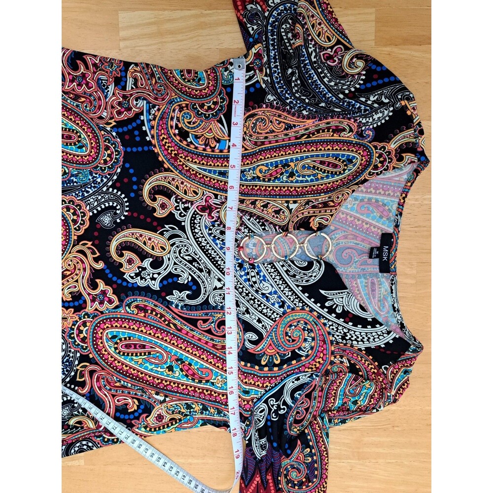 MSK Dress Lot of 2 Tropical Floral Paisley Stretchy Comfortable Size Medium - Picture 10 of 15